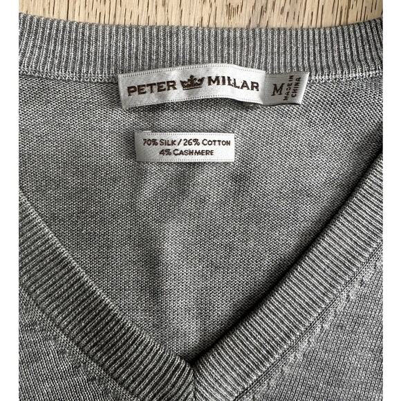 Peter Millar‎ Silk/Cotton/Cashmere Gray Sweater Vest Size Medium - Picture 2 of 9